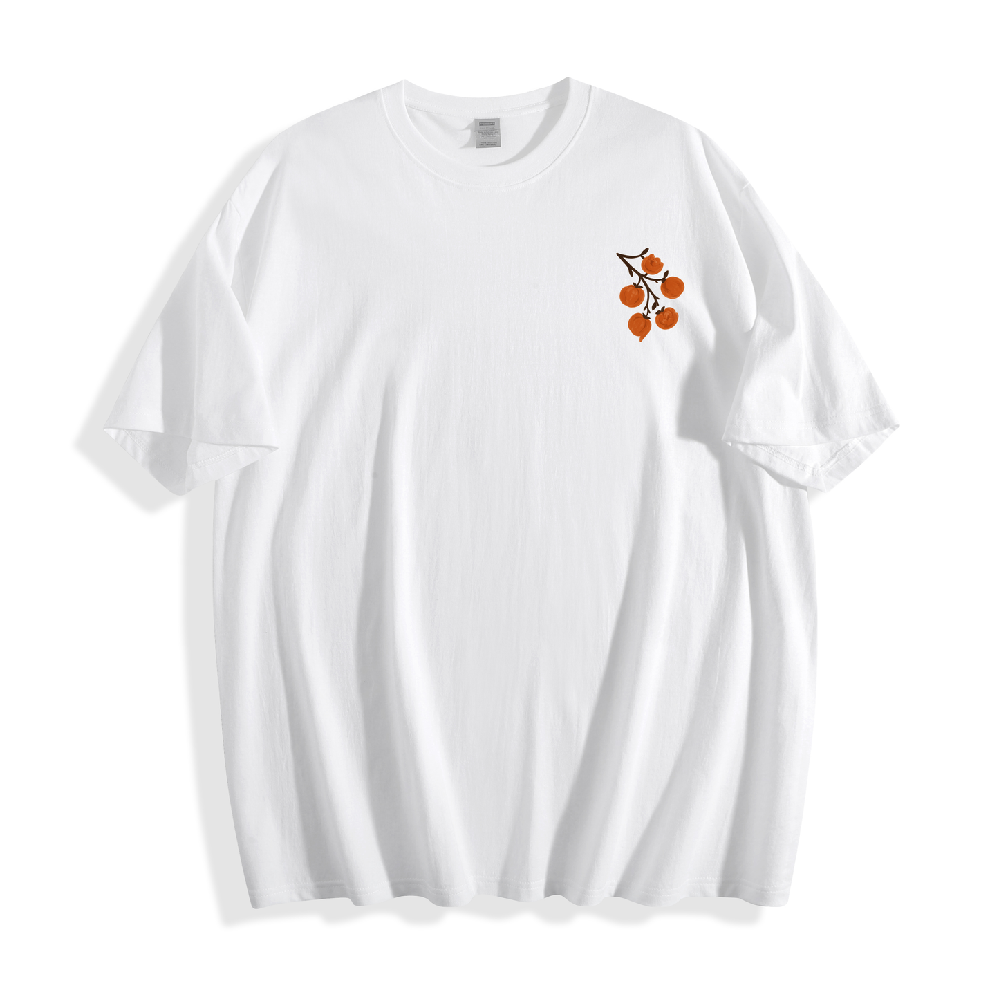 Citrus Branch Embroidered Tee – Summer Orchard Edition