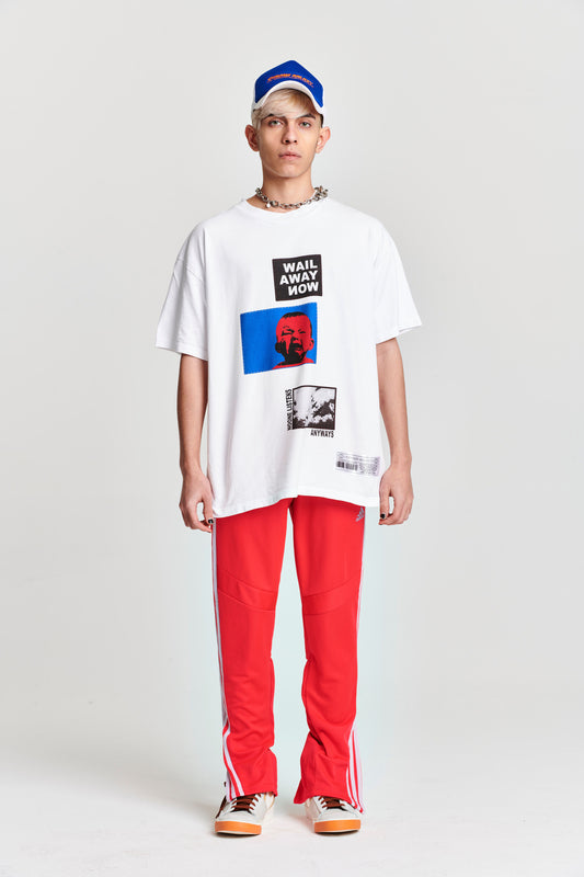 WAIL AWAY NOW OVERSIZED SHORT SLEEVE T-SHIRT WHITE