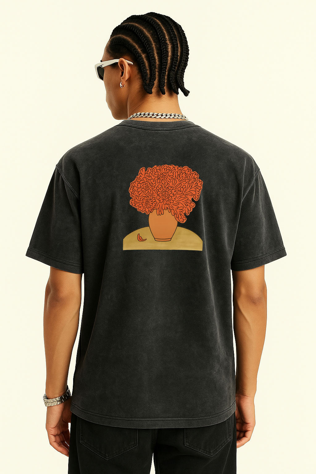 🎨🌼."Pottery Blossoms" washed T-shirt