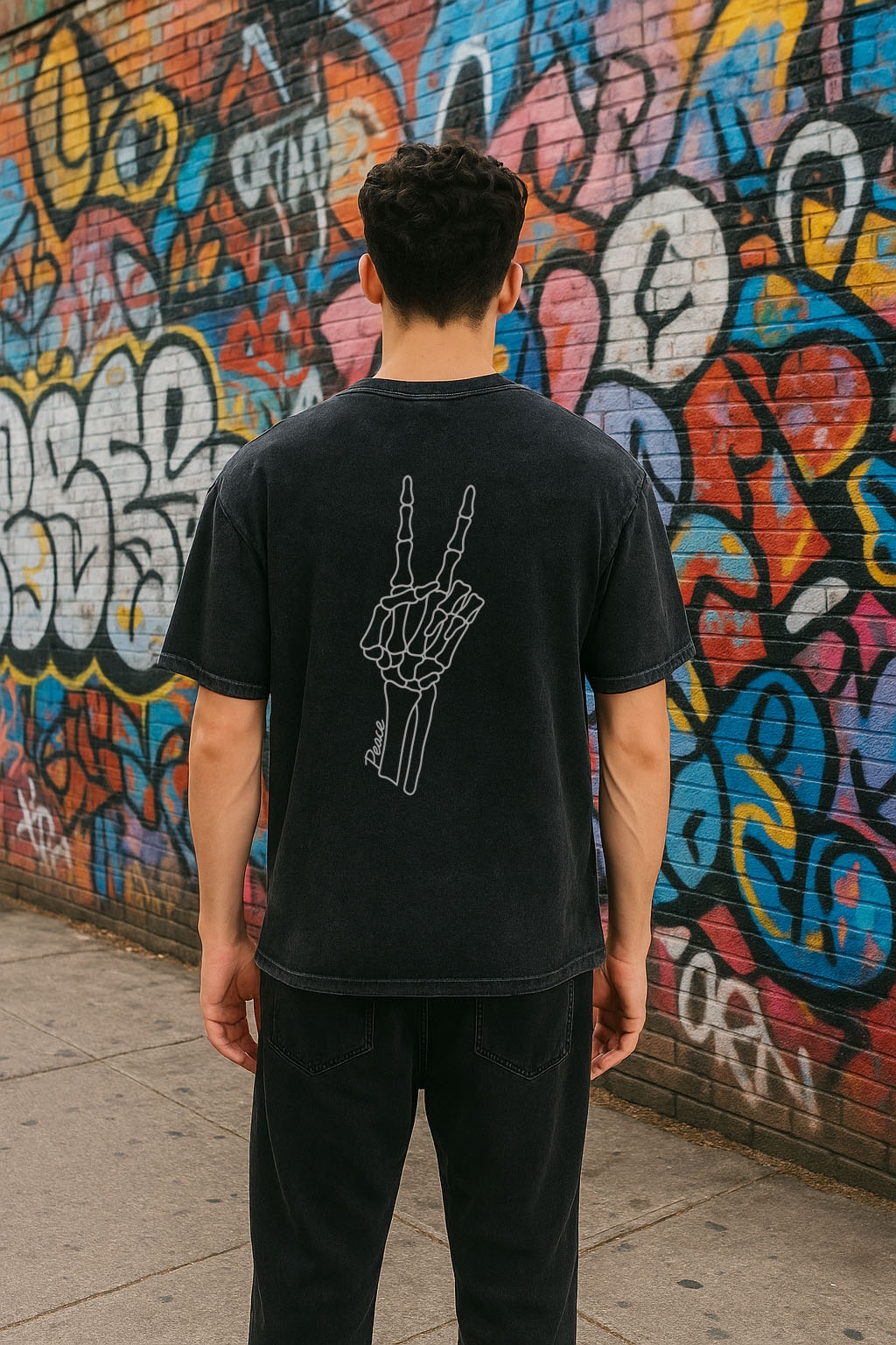 βπ½π"Skinny Peace" Washed T-shirt