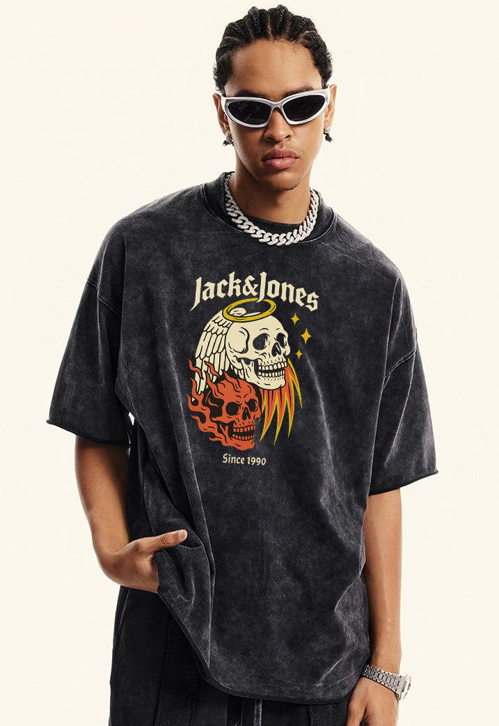 "Twin Skulls" Washed T-shirt