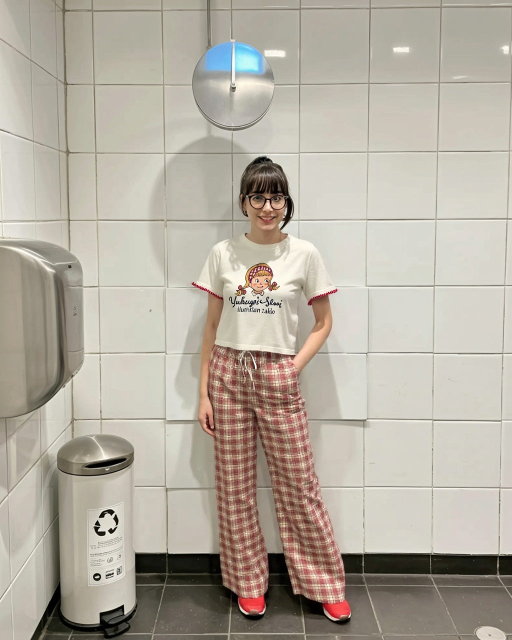 Fost Fish Women‘s Plaid Drawstring Wide-Leg Pants