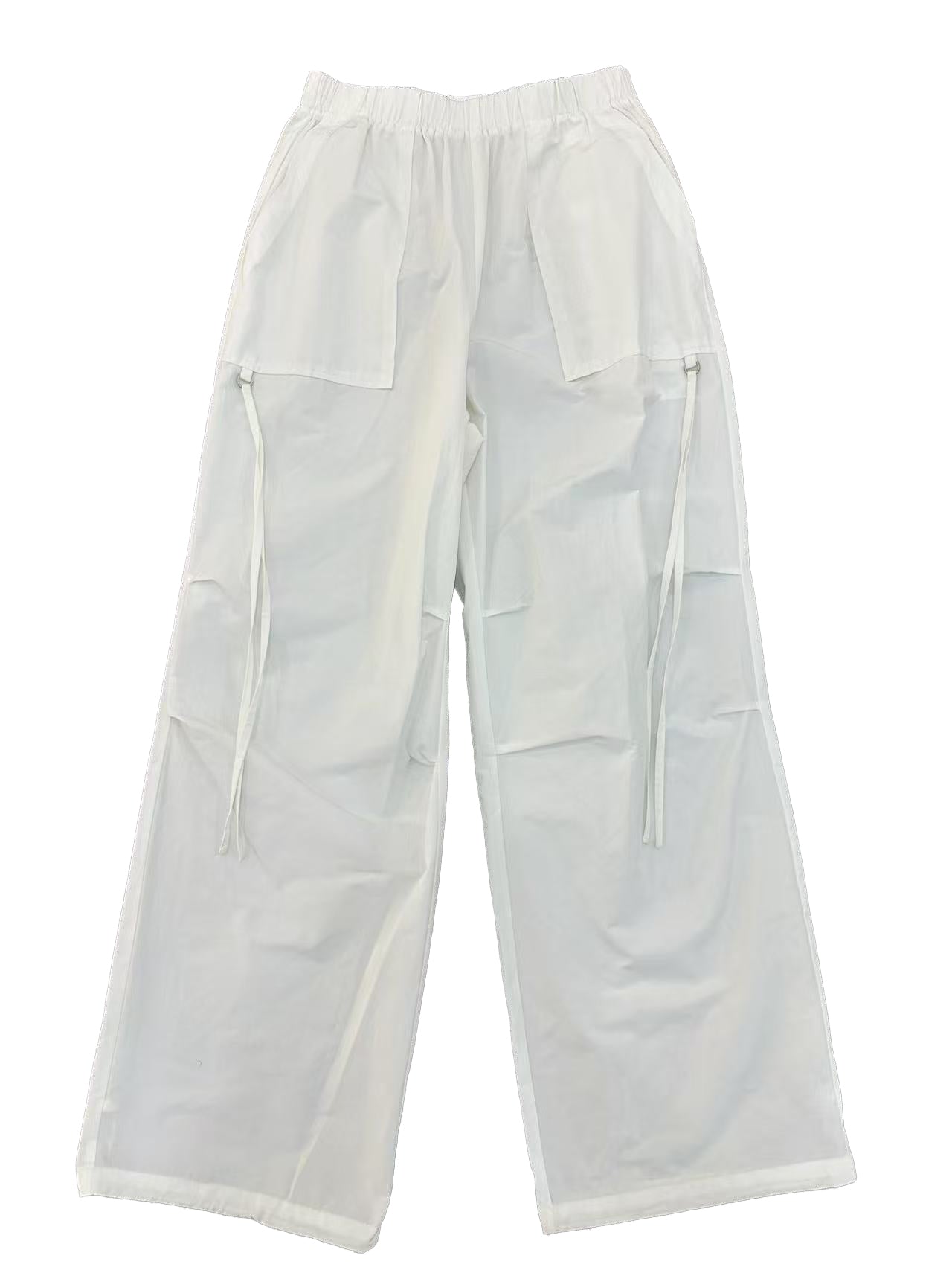 Fost Fish Women's White Cargo Pants with Drawstrings