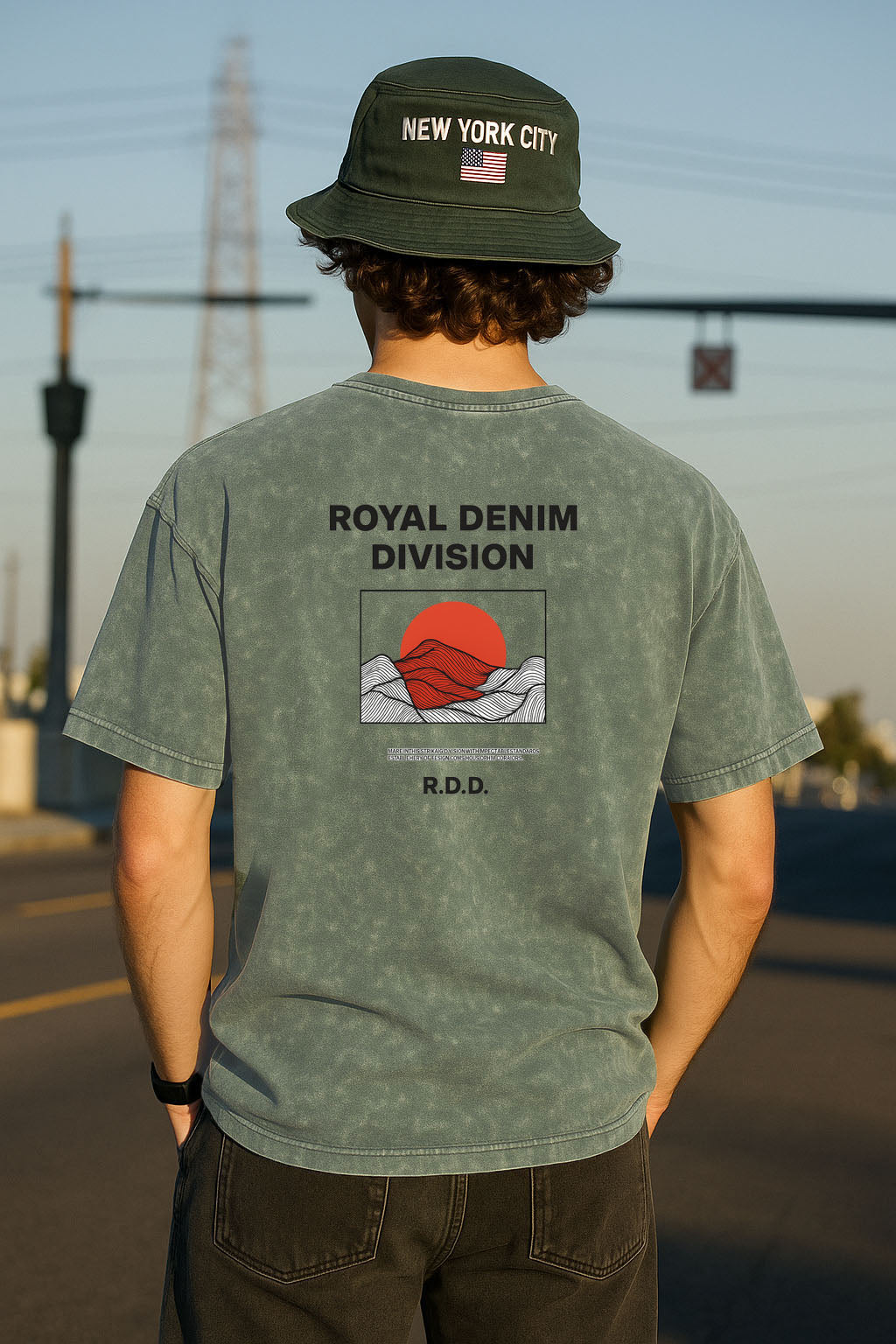 CHEERINCODE “Royal Denim Division” Washed Graphic Tee
