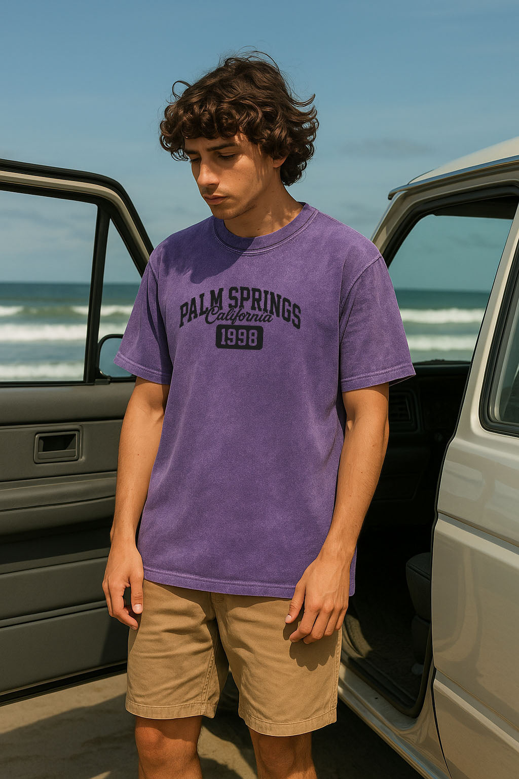 Palm Springs 1998 Graphic Tee – Washed Purple