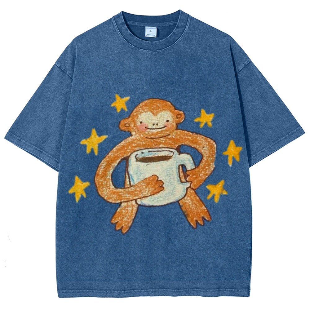 Monkey Coffee Star Tee – Vintage Washed