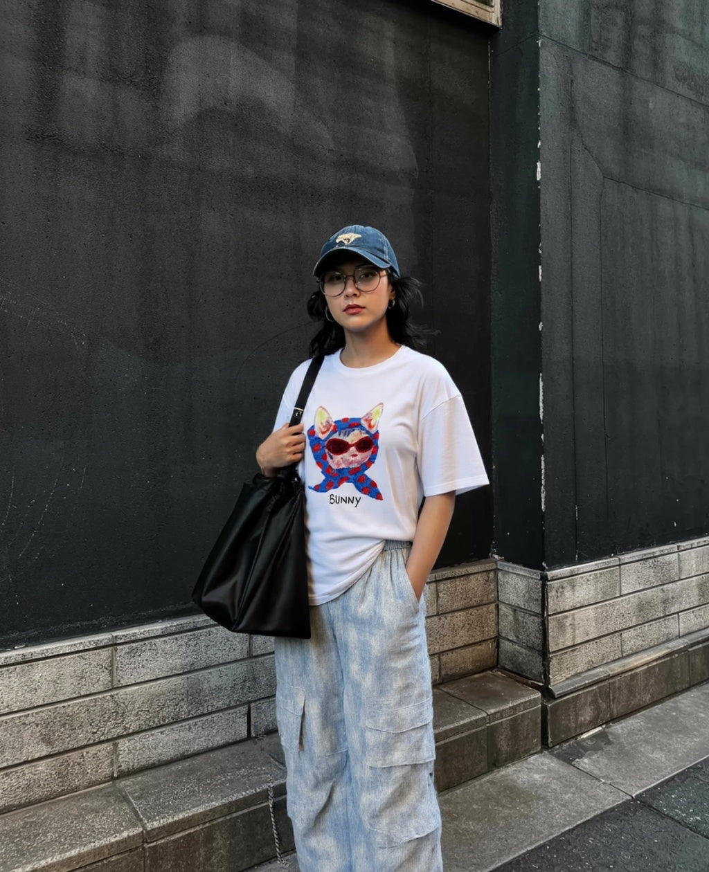 Fost Fish Women's Graphic Cat Print Tee