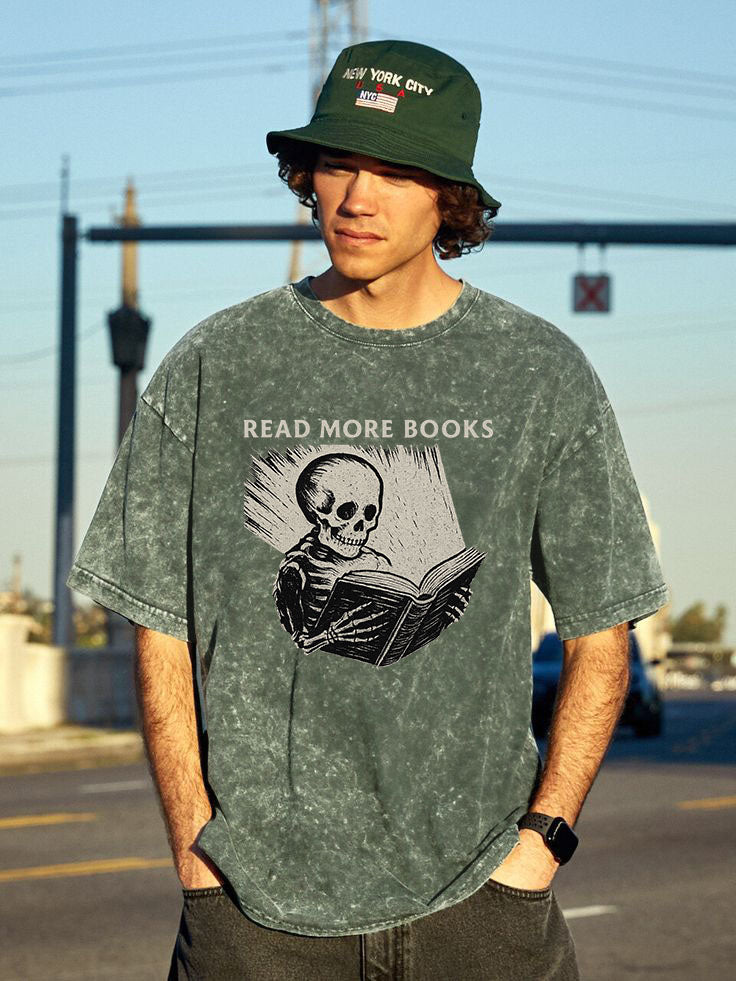 📚Read More Books Skeleton Tee