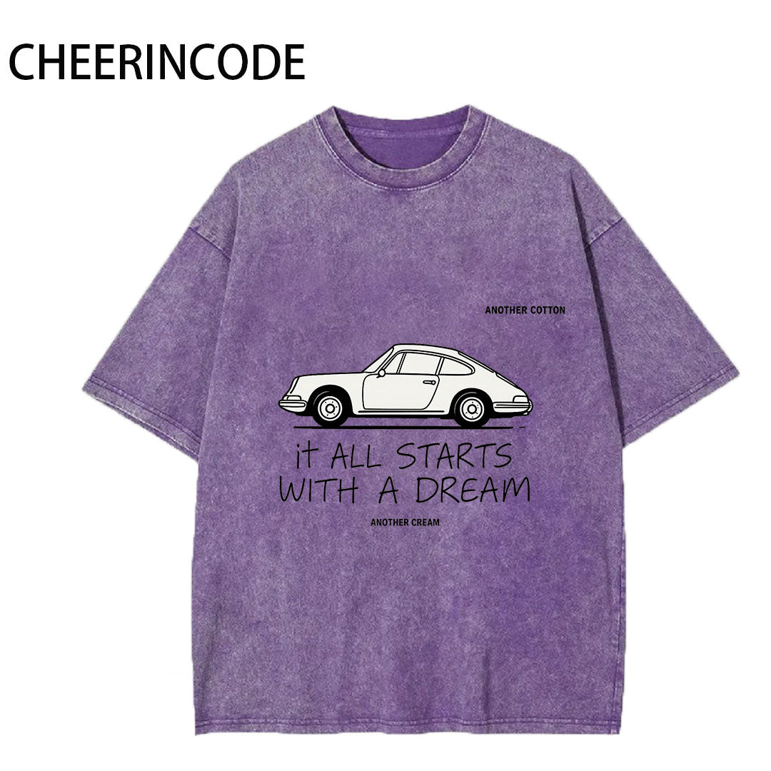 đźš—Dream Departure Vintage Sports Car Print T-Shirt
