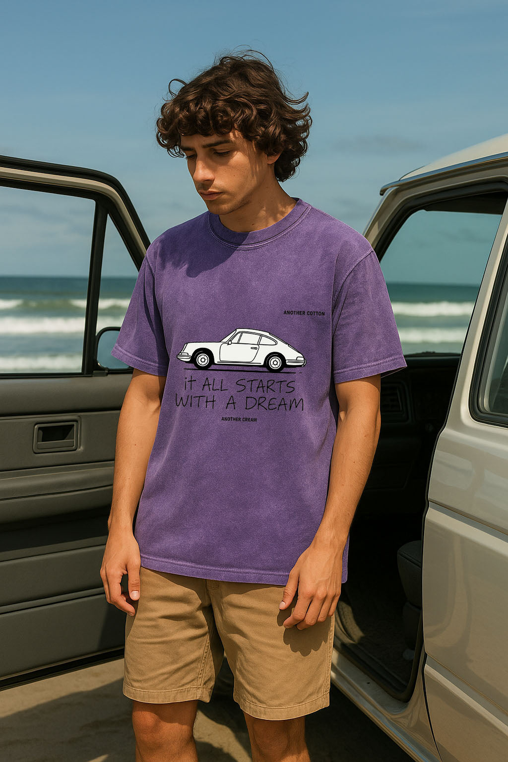 đźš—Dream Departure Vintage Sports Car Print T-Shirt