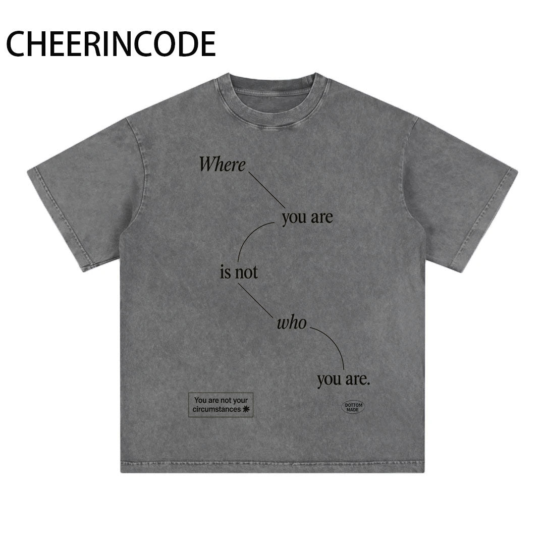 Soul Monologue Simple Letter Print Short Sleeve