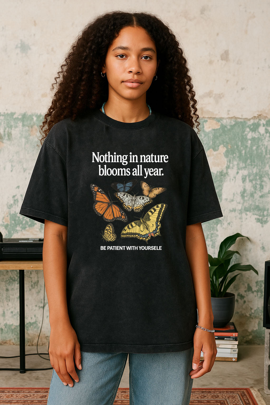 Butterfly Illustration Print Healing T-Shirt