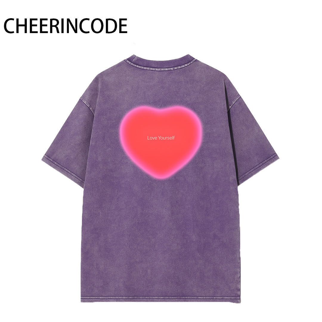 Pink Heart Printed T-Shirt