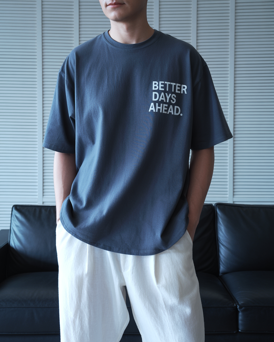 BETTER DAYS AHEAD. Minimal Lettering Tee
