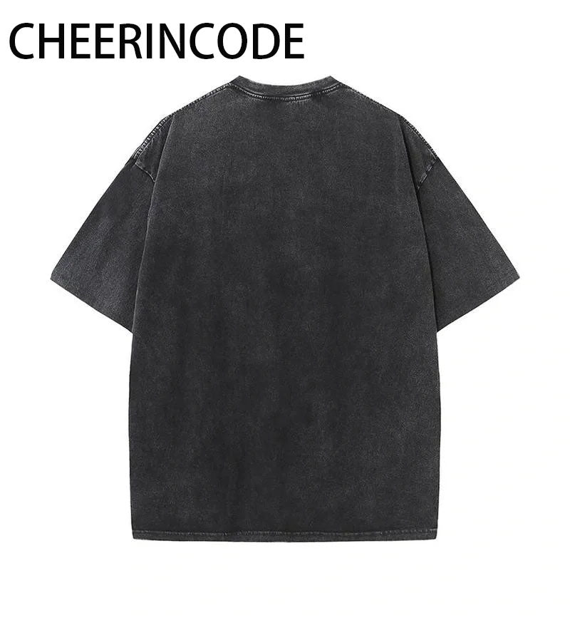 NEVER SAY DIE Washed College-Inspired Graphic Tee