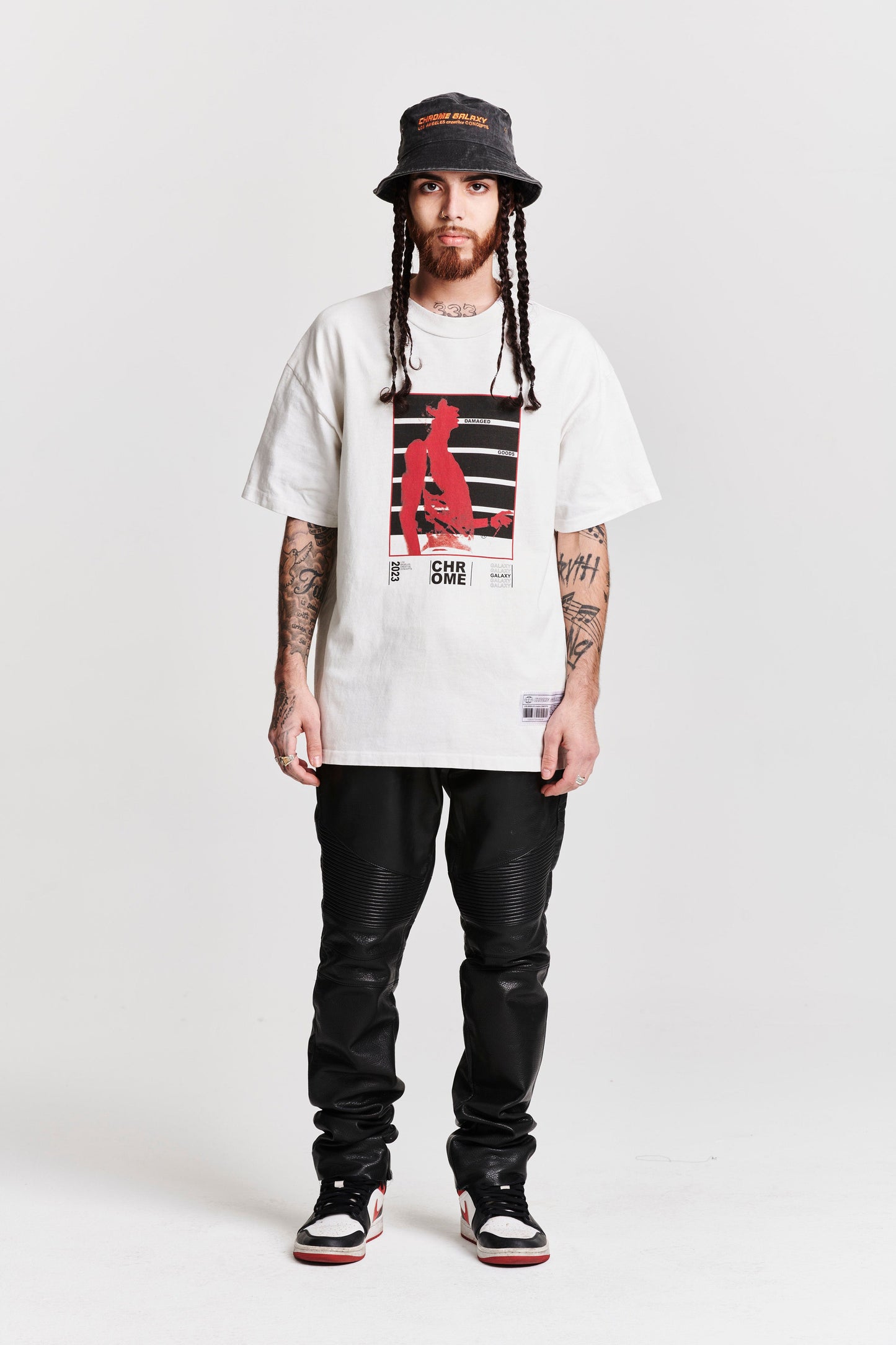 DAMAGED GOODS ABSTRACT SHORT SLEEVE TEE WHITE