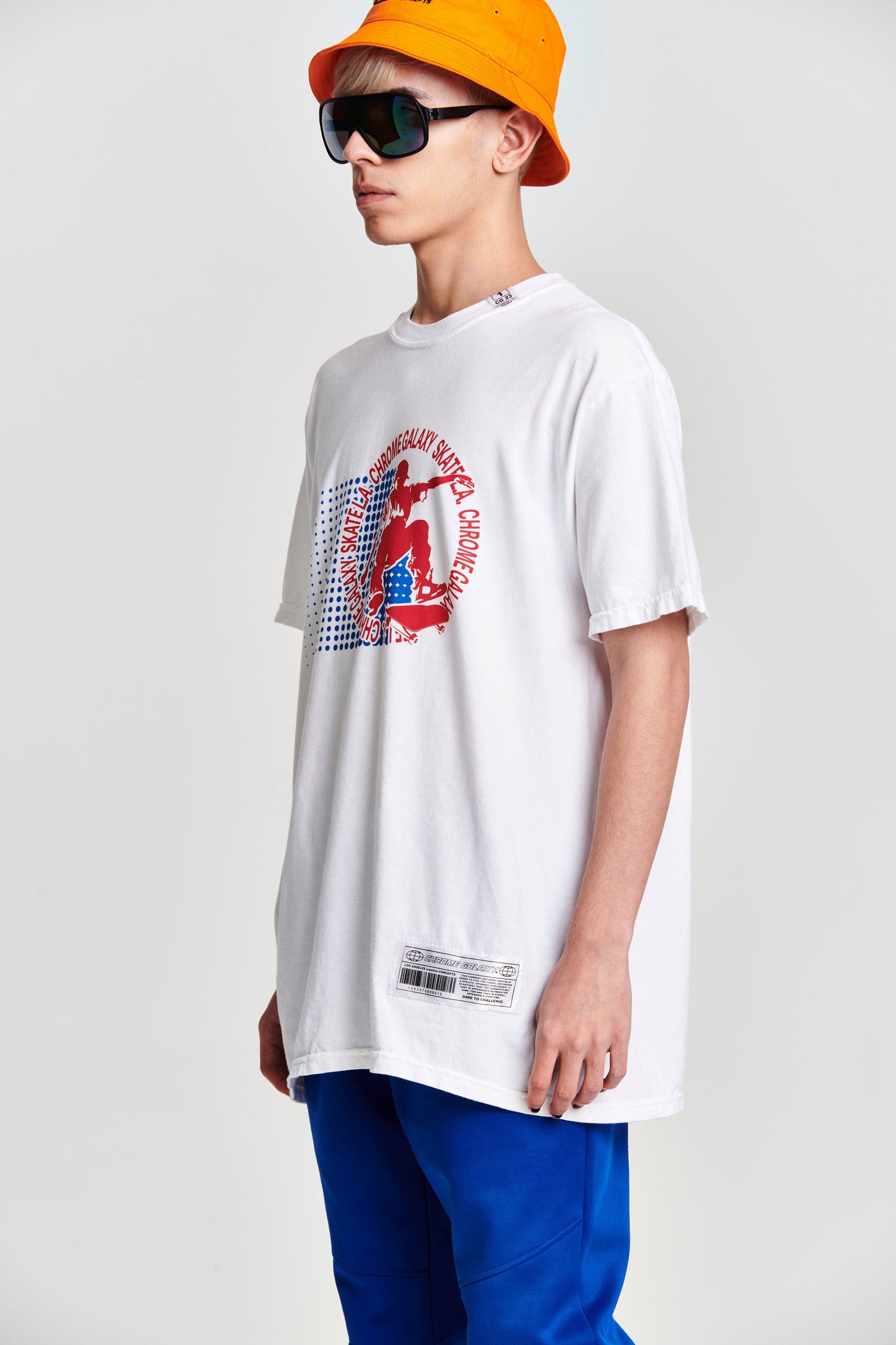 DOTTED SKATER PRINT SHORT SLEEVE TEE WHITE