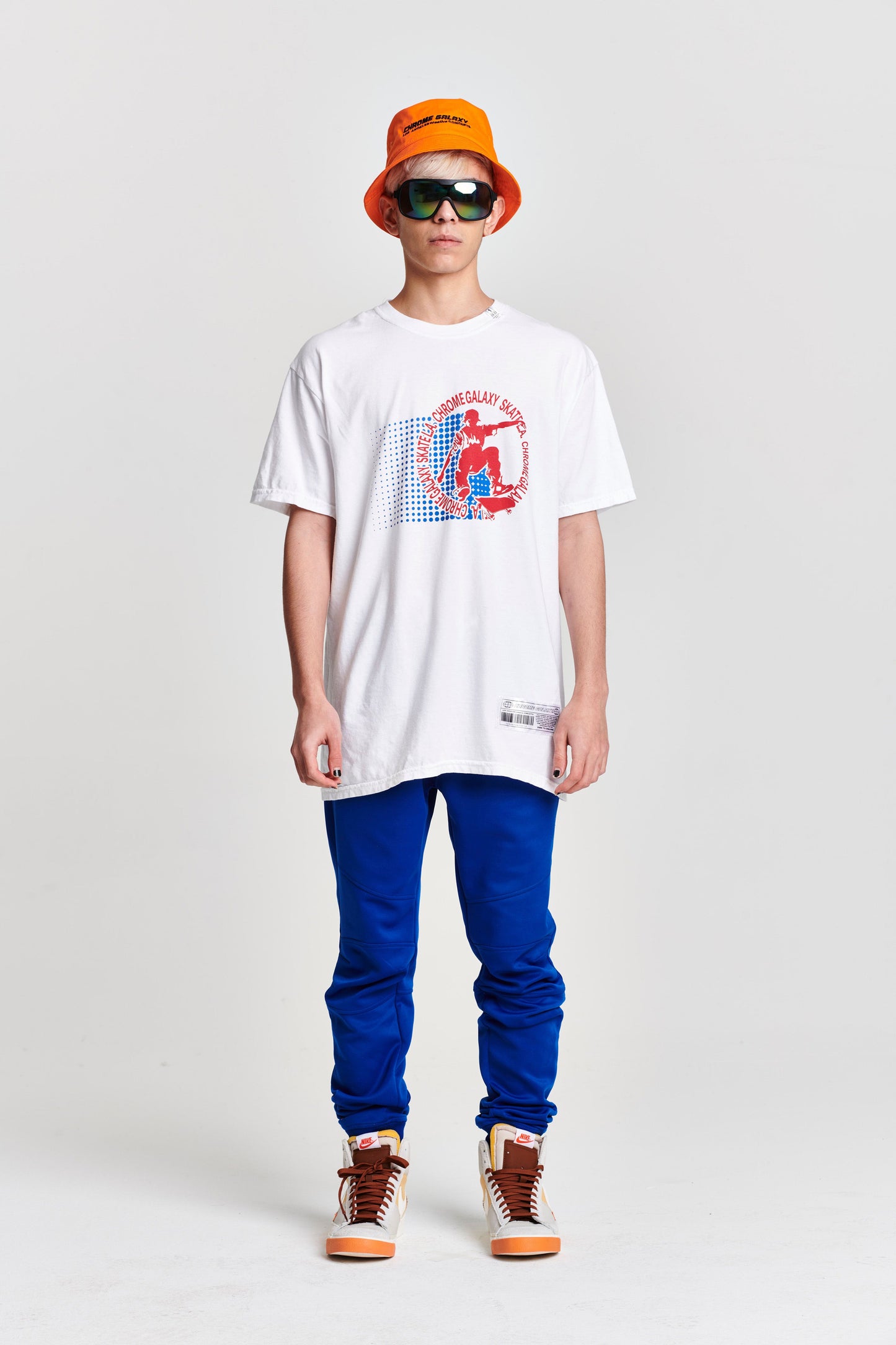 DOTTED SKATER PRINT SHORT SLEEVE TEE WHITE