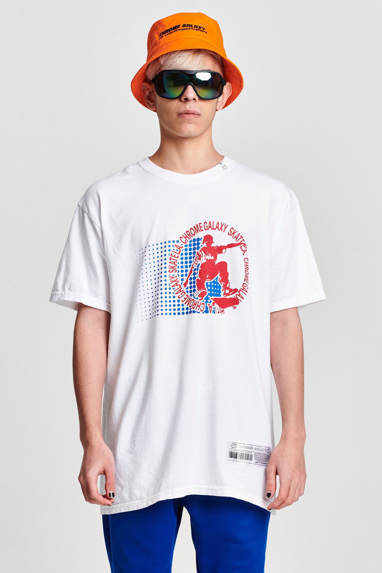 DOTTED SKATER PRINT SHORT SLEEVE TEE WHITE