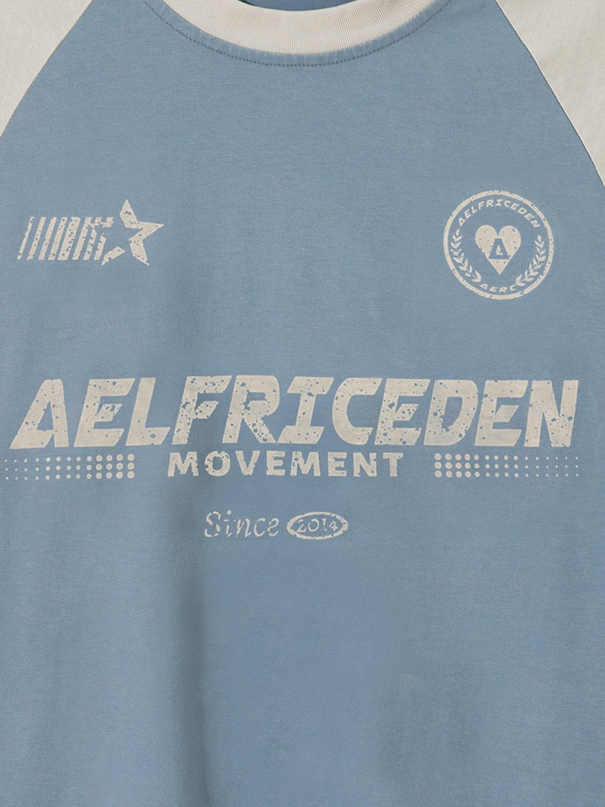 Aelfric Eden Color Blocking Print Long Sleeve Tee