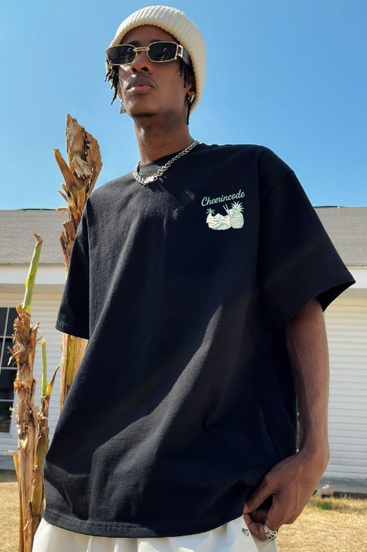 Tropical Drink Logo Tee – Black Pineapple Chill Edition