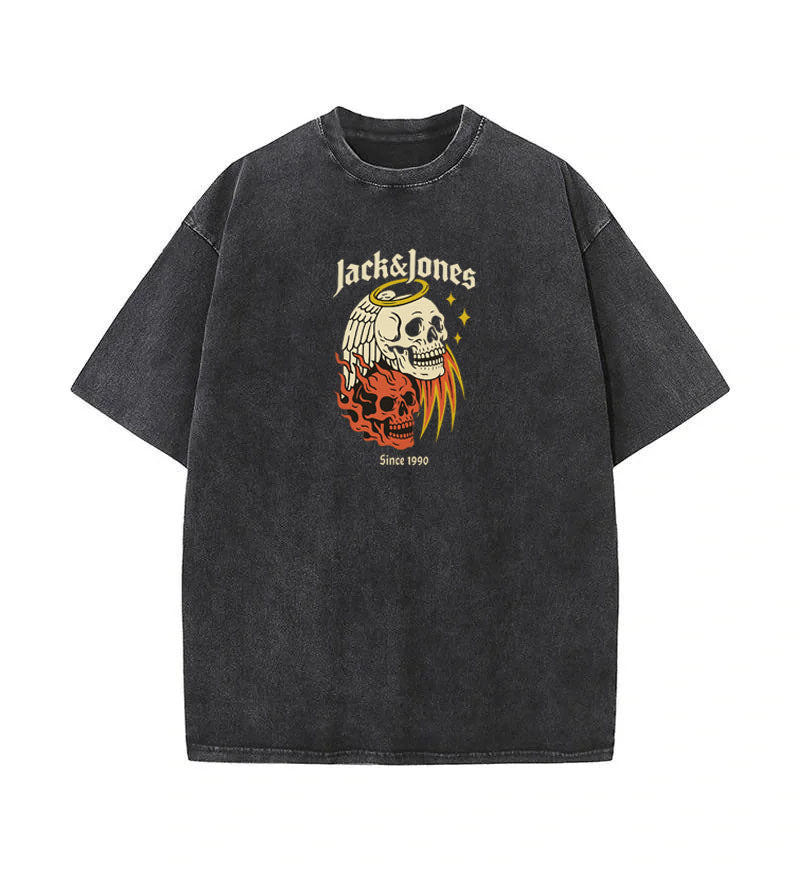 "Twin Skulls" Washed T-shirt