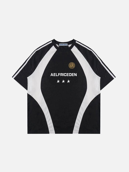 Aelfric Eden Patchwork Contrast Racing Tee
