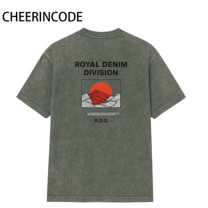 CHEERINCODE “Royal Denim Division” Washed Graphic Tee