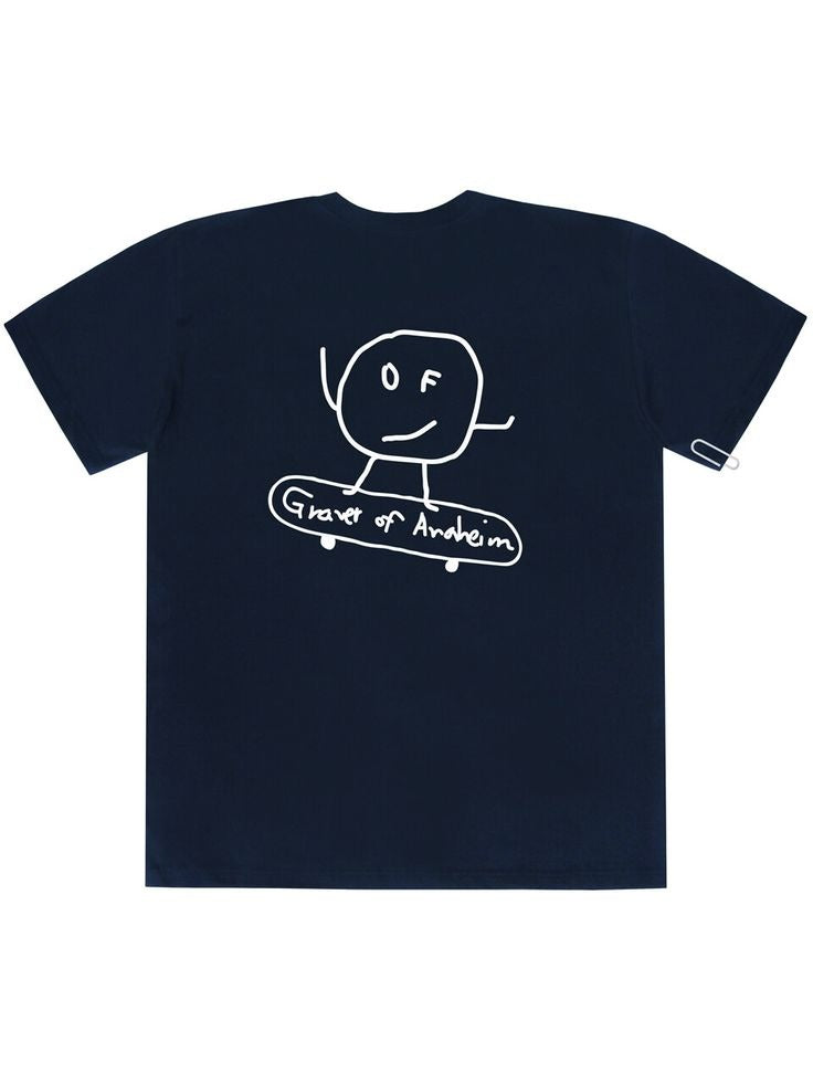 “Skater Doodle” Graphic Tee – Navy Blue