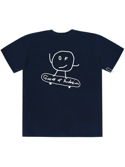 “Skater Doodle” Graphic Tee – Navy Blue
