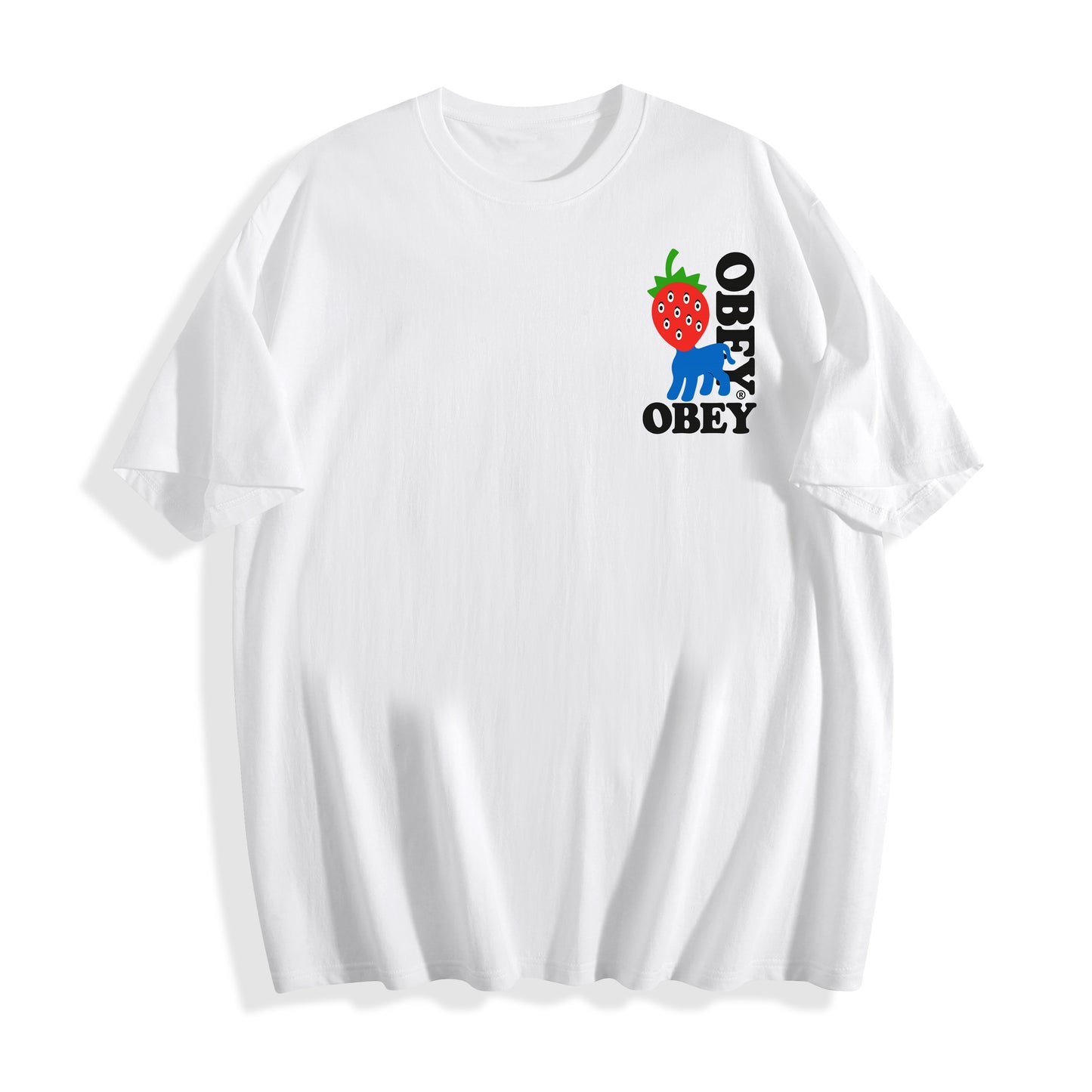 Obey Strawberry Panther Graphic Tee – Vertical Logo Edition