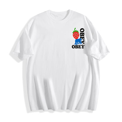 Obey Strawberry Panther Graphic Tee – Vertical Logo Edition