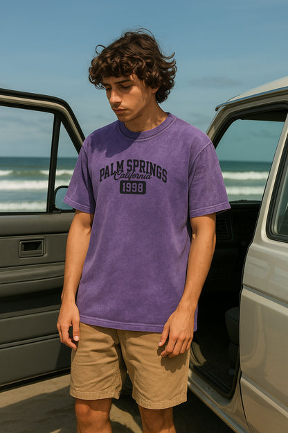 Palm Springs 1998 Graphic Tee – Washed Purple