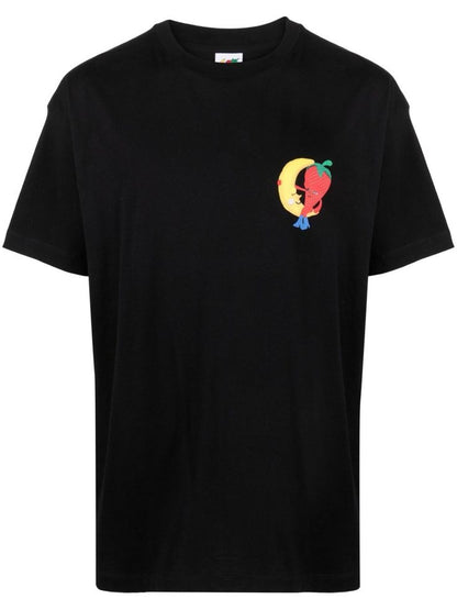 "Sky High Moon Farm" Cartoon Fruit Graphic Tee – Black