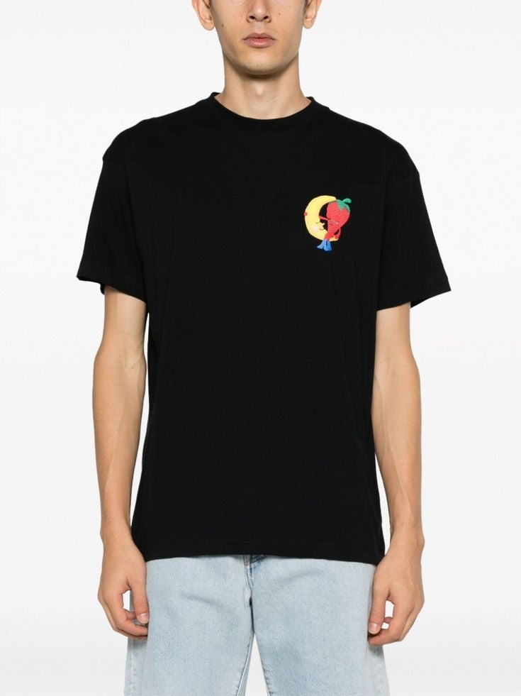 "Sky High Moon Farm" Cartoon Fruit Graphic Tee – Black