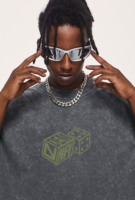 VIBE Washed Dice Logo Graphic Tee