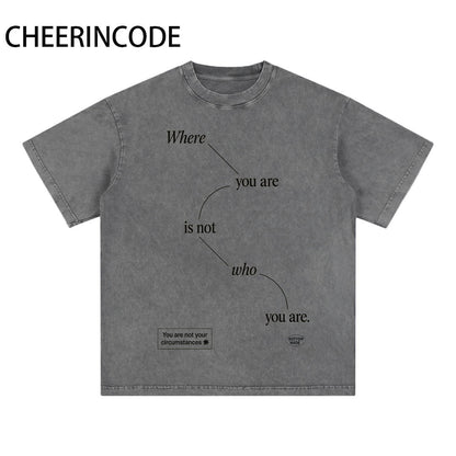 Soul Monologue Simple Letter Print Short Sleeve
