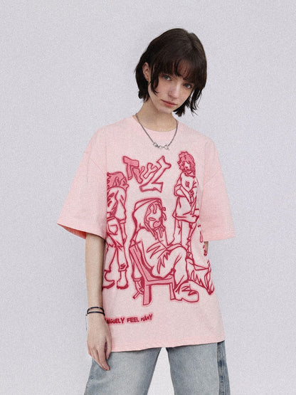 Aelfric Eden Cartoon Line Character Print Tee
