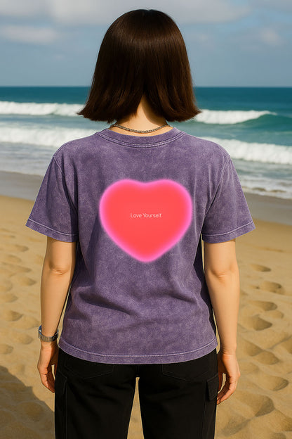 Pink Heart Printed T-Shirt