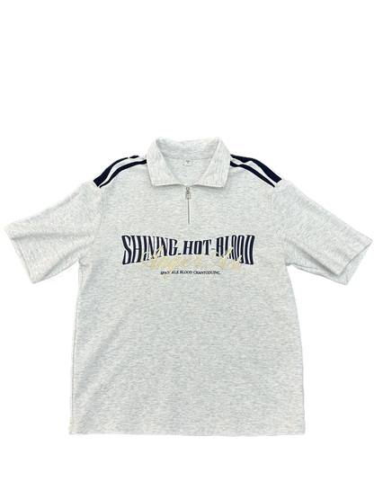 Fost Fish Women's  Zip-Up Graphic Polo Tee