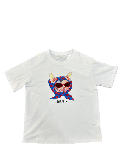 Fost Fish Women's Graphic Cat Print Tee