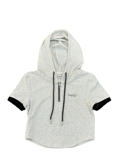 Fost Fish Women's Patchwork Zipper Hooded Short Sleeve