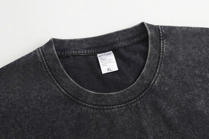 NEVER SAY DIE Washed College-Inspired Graphic Tee