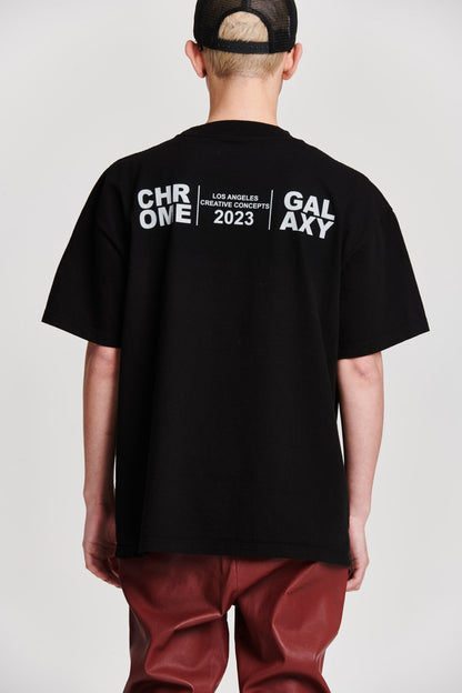DAMIAGED GOODS ABSTRACT OVERSIZED SHORT SLEEVE T-SHIRT BLACK