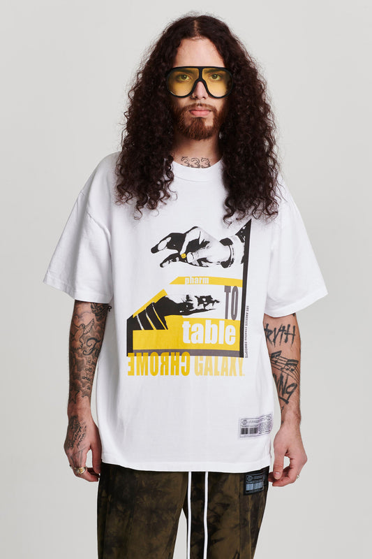 FARM TO TABLE FRONT PRESCRIPTION BACK SHORT SLEEVE TEE WHITE