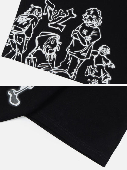 Aelfric Eden Cartoon Line Character Print Tee