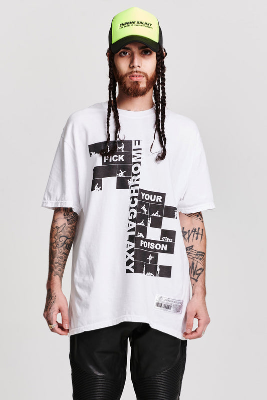 PICK MY POISON OVERSIZED SHORT SLEEVE T-SHIRT WHITE