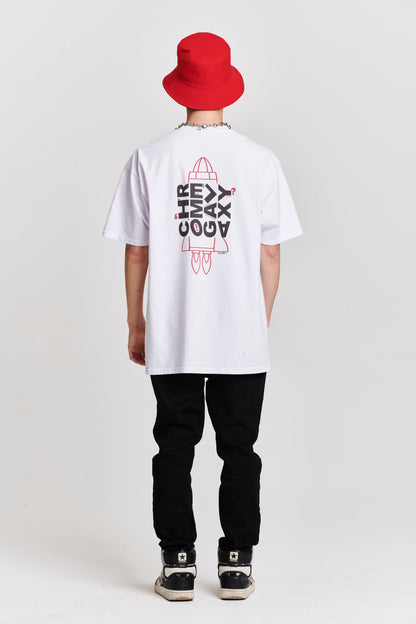 ROCKET OVERSIZED SHORT SLEEVE T-SHIRT WHITE