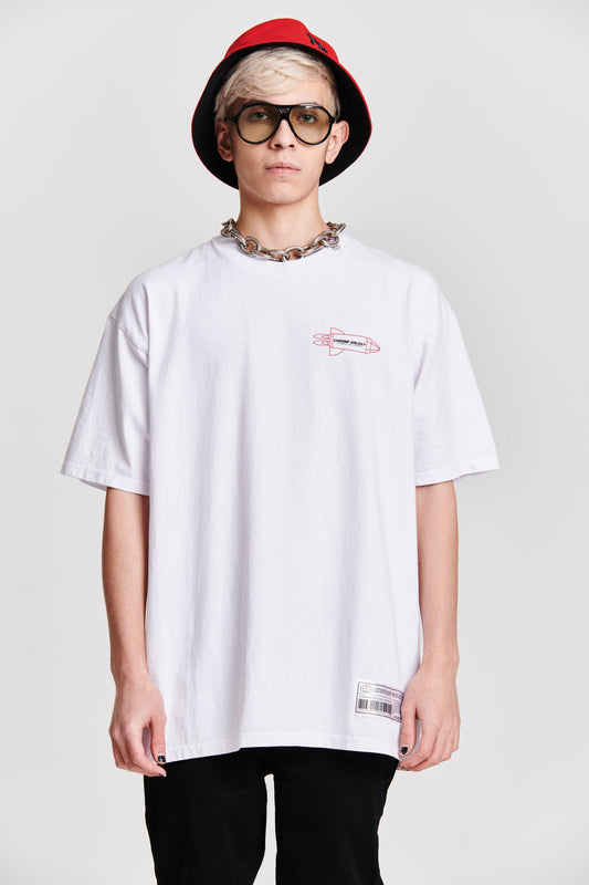 ROCKET OVERSIZED SHORT SLEEVE T-SHIRT WHITE