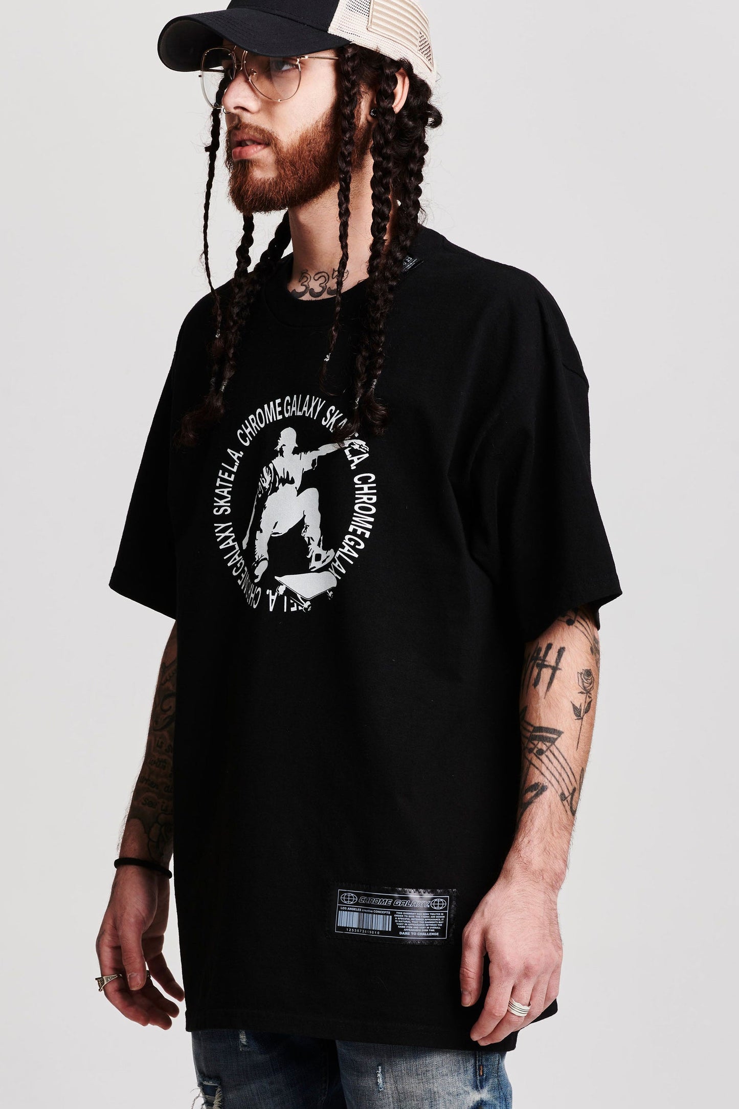 SKATE LA LOGO PRINT SHORT SLEEVE T-SHIRT BLACK